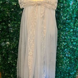 Elegant White Lace and Tulle Skirt